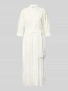 Milano Italy Hemdblusenkleid aus Lochspitze mit Knopfleiste in Weiss, ...
