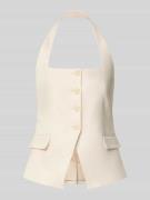 Mango Weste aus Leinen mit Pattentaschen Modell 'BORELI' in Beige, Grö...