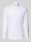 Jake*s Slim Fit Businesshemd aus Twill in Weiss, Größe 35/36