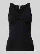 Pieces Slim Fit Top aus Viskose-Mix Modell 'MALIVA' in Black, Größe L