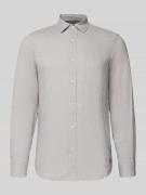 Scotch & Soda Slim Fit Leinenhemd mit Kentkragen in Hellgrau, Größe L