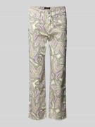 Marc Cain Flared Fit Jeans mit Allover-Paisley-Print in Weiss, Größe 3...