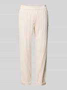 Marc Cain Straight Fit Leinenhose mit Viskose-Anteil in Beige, Größe 3...