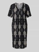 FREE/QUENT Knielanges Kleid mit V-Ausschnitt Modell 'Floy' in Black, G...