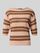 Luisa Cerano Strickshirt aus Leinen mit Rundhalsausschnitt in Terra, G...