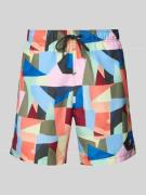 Shiwi Badehose im Allover-Look Modell 'Mike' in Orange, Größe L