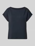 comma T-Shirt mit Zierknöpfen und Rundhalsausschnitt in Marine, Größe ...
