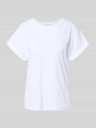 Rich & Royal T-Shirt mit floraler Applikation und fixiertem Ärmelaufsc...