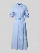 Milano Italy Hemdblusenkleid aus Baumwoll-Viskose-Mix mit Bindegürtel ...
