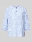 Milano Italy Regular Fit Bluse mit 3/4-Arm in Hellblau, Größe 36