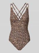 LASCANA Badeanzug mit gekreuzten Trägern Modell 'Mayumi' in Mittelbrau...