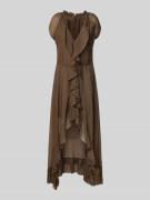 Guess Maxikleid aus Lyocell-Mix mit Volants Modell 'MAELYS' in Schoko,...