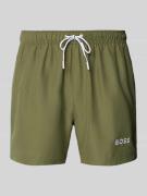BOSS Badeshorts mit Label-Applikation Modell 'DOGFISH' in Khaki, Größe...