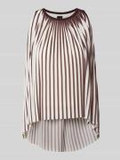 BOSS Loose Fit Blusentop in Plissee-optik Modell 'ETARBA' in Schoko, G...