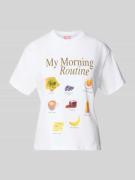 JJXX T-Shirt mit Motiv-Print Modell 'COLLAGE' in Weiss, Größe L