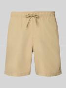 Shiwi Badehose mit Label-Patch Modell 'Mike' in Sand, Größe L