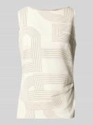 comma Blusentop aus Leinen-Lyocell-Mix mit seitlicher Raffung in Offwh...