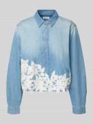 More & More Regular Fit Hemdbluse in Denim-Optik mit Spitzenbesatz in ...