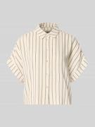 Selected Femme Boxy Fit Leinenbluse mit Allover-Muster Modell 'VIVA' i...