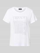 monari T-Shirt mit Ziersteinbesatz und Rundhalsausschnitt in Offwhite,...