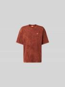 Diesel T-Shirt mit Label-Print in Rostrot, Größe L