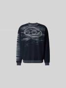 Diesel Sweatshirt mit gerippten Abschlüssen in Dunkelblau, Größe S