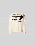 Diesel Sweatshirt mit gerippten Abschlüssen in Weiss, Größe XXL