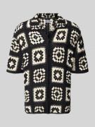 REVIEW Freizeithemd mit Lochstickerei in Black, Größe L