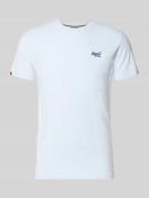 Superdry Regular Fit T-Shirt mit Logo-Stitching in Eisblau Melange, Gr...