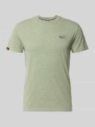 Superdry Regular Fit T-Shirt mit Logo-Stitching in Hellgruen, Größe L