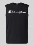 CHAMPION Top mit Logo und Rundhalsausschnitt in Black, Größe L