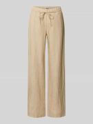MAC Leinenhose mit Bindegürtel Modell 'Chiara Belt' in Beige, Größe 34...