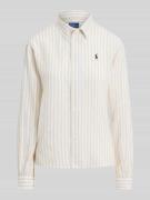 Polo Ralph Lauren Boxy Fit Leinenbluse mit Allover-Muster in Sand, Grö...