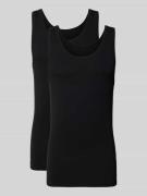 Schiesser Tanktop mit Rundhalsausschnitt im 2er-Pack in Black, Größe L