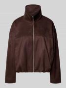 Gina Tricot Jacke in Leder-Optik mit Reißverschluss und Eingrifftasche...