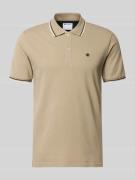 CHAMPION Slim Fit Poloshirt mit Label-Stitching in Beige, Größe L