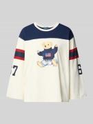 Polo Ralph Lauren Regular Fit Sweatshirt mit Polo-Bear Print in Ecru, ...