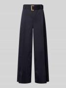 MAC Wide Leg Hose mit Gürtel Modell 'Carletta' in Marine, Größe 32