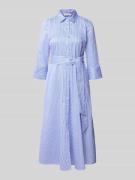 Christian Berg Woman Midikleid mit Hemdblusenkragen in Bleu, Größe 34