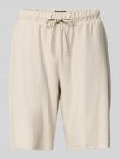 Fynch-Hatton Bermudas mit Strukturmuster und elastischem Bund in Offwh...