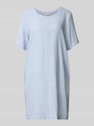 FREE/QUENT Knielanges Kleid aus Leinen-Mix Modell 'Lava' in Hellblau, ...