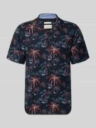 Tom Tailor Regular Fit Freizeithemd aus Viskose-Leinen-Mix in Dunkelbl...