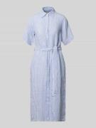 Gant Hemdblusenkleid aus Leinen mit Bindegürtel in Royal, Größe 38