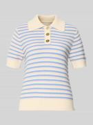 Gant Strickshirt mit Polokragen und Knopfleiste in Sand, Größe L