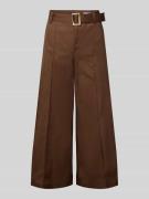 MAC Wide Leg Hose mit Gürtel Modell 'Carletta' in Schoko, Größe 32