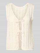 ICHI Strickweste mit Schnürung Modell 'DOSIA' in Beige, Größe L