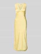 LOLLYS LAUNDRY Midikleid mit Spitzenbesatz Modell 'Clari' in Hellgelb,...