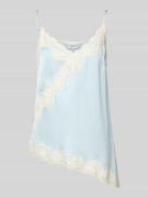 Jake*s Casual Blusentop aus Viskose mit Spitzenbesatz in Eisblau, Größ...