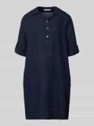 ZABAIONE Knielanges Leinenkleid mit Knopfleiste Modell 'Al44inii' in M...