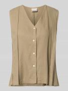 ICHI Weste aus Leinen-Viskose-Mix Modell 'LINNO' in Taupe, Größe 34